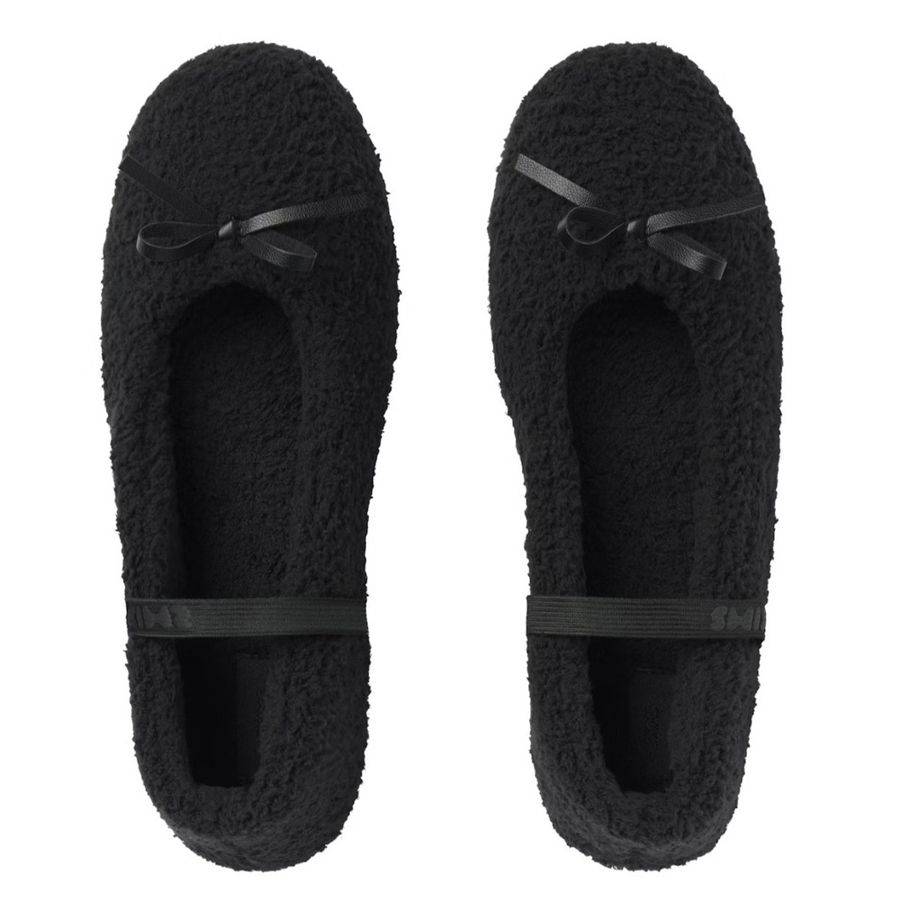 Skims Cozy Ballet Slippers Black Onyx Teddy Boucle Mary Jane Flat Slipper 42